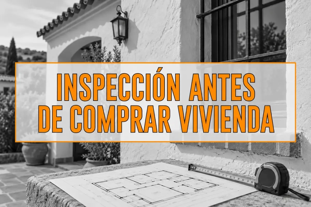 Imagen ilustrativa de la fachada de una vivienda con un plano y una cinta métrica Imagen ilustrativa de la fachada de una vivienda con un plano y una cinta métrica
